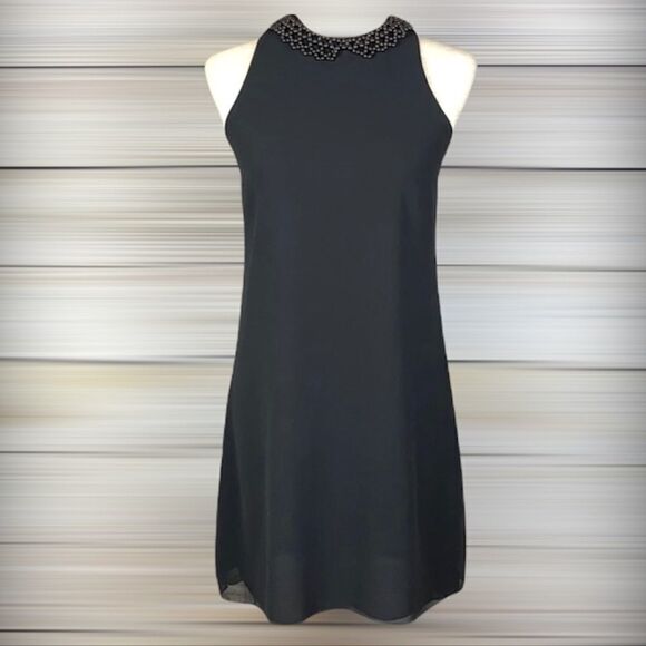 ARTIGLI  Beaded Halter neck Black Short Dress - Picture 2 of 13